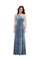 Wholesale One Shoulder Draped Velvet Maxi Prom Dress UK