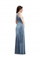 Wholesale One Shoulder Draped Velvet Maxi Prom Dress UK