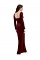 Wholesale Sleek Square Neck Spaghetti Straps Velvet Prom Dress with Side Slit UK