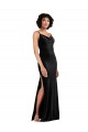 Wholesale Modern Floor-Length Velvet Prom Dress with Cowl Neck and Spaghetti Straps UK