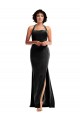 Wholesale Empire Waist Stretch Velvet Prom Dress with Halter Strap UK