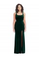 Wholesale Square Neck Long Velvet Maxi Prom Dress UK