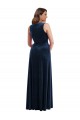 Wholesale Deep V-Neck Sleeveless Velvet Maxi Prom Dress with Pockets UK