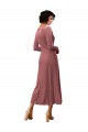 Wholesale Long Sleeve Velvet Faux Wrap Midi Length Prom Dress UK
