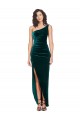 Wholesale One Shoulder Velvet Front Wrap Prom Dress  UK