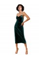 Wholesale Midi Length Sleek Cowl Neckline Short Velvet Cocktail Prom Dress / Homecoming Dress UK