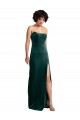 Wholesale Scooped Strapless Long Velvet Prom Dress with Daring Side Slit UK